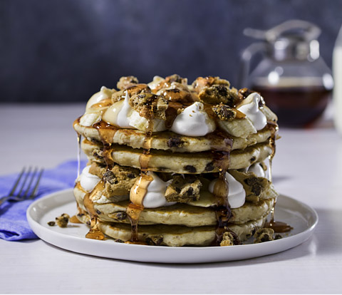 Banana Pancakes made with Chunky CHIPS AHOY! Cookie Pieces