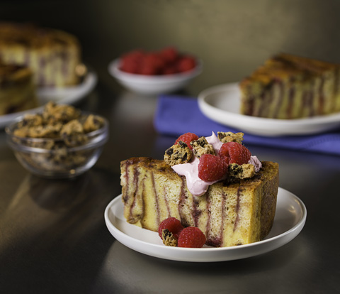 Raspberry Bread Pudding made with Chunky CHIPS AHOY! Cookie Pieces