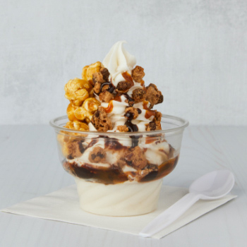 Caramel Popcorn Sundae made with Chunky CHIPS AHOY! Cookie Pieces