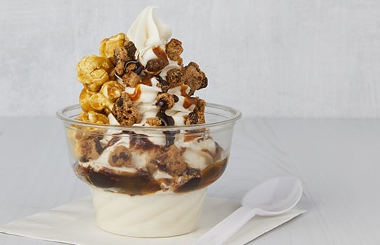 Caramel Popcorn Sundae made with Chunky CHIPS AHOY! Cookie Pieces