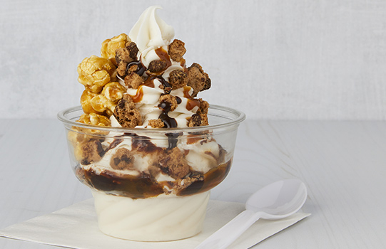 Caramel Popcorn Sundae made with Chunky CHIPS AHOY! Cookie Pieces