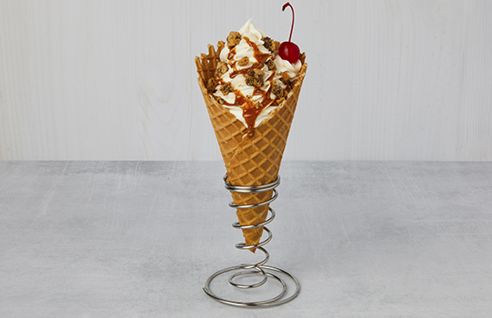 Waffle Cone Caramel Sundae made with CHIPS AHOY! Chunky  Cookie Pieces